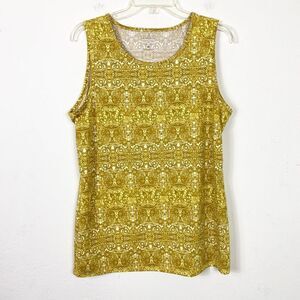Athleta Yellow Gold Pattern Athletic Tank Top Size XL